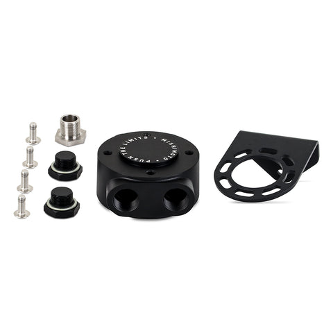 Mishimoto MMOC-RFH-M22BK Remote Oil Filter Mount  Black  M22 X 1.5 Filter Thread