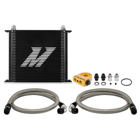 Mishimoto MMOC-U34TBK Universal Oil Cooler  34-Row  Black  Thermostatic  Kit
