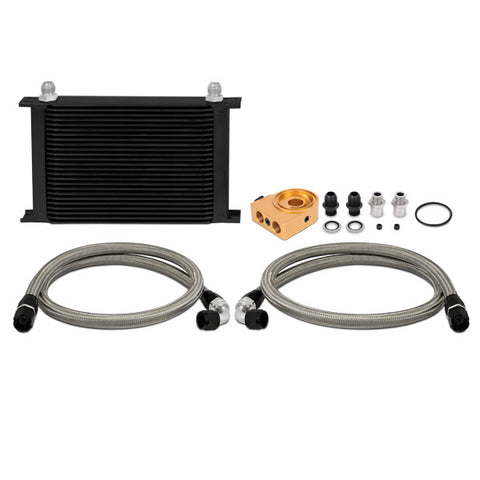 Mishimoto MMOC-UHTBK Universal Oil Cooler  25-Row  Black  Thermostatic  Kit