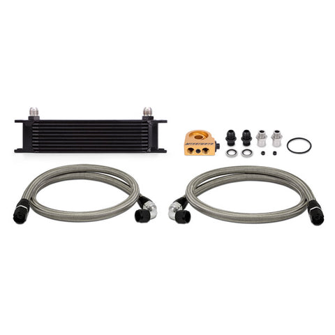 Mishimoto MMOC-UTBK Universal Oil Cooler  10-Row  Black  Thermostatic  Kit