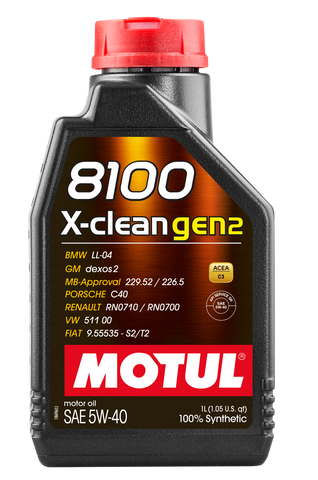 Motul 8100 X-CLEAN GEN2 5W-40 12X1L