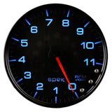 5 In. IN-DASH TACHOMETER 0-11000 RPM SPEK-PRO BLACK/BLACK
