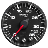 PILLAR KIT 0-35 PSI/2000 Fahrenheit 01-07 GM FULL-SIZE TRUCK W/O SPEAKER SPEK-PRO BLACK DIAL BLACK BEZEL FLAT ANTIGLARE LENS