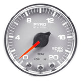 PILLAR KIT 0-60 PSI/0-2000 °F 08-10 FORD SUPERDUTY SPEK-PRO SILVER DIAL CHROME BEZEL CLEAR LENS
