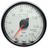 2-1/16" NITROUS PRESSURE 0-1600 PSI SPEK-PRO WHITE/BLACK