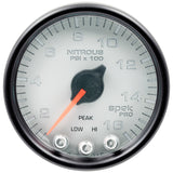2-1/16" NITROUS PRESSURE 0-1600 PSI SPEK-PRO SILVER/BLACK