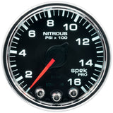 2-1/16" NITROUS PRESSURE 0-1600 PSI SPEK-PRO BLACK/CHROME