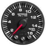 2-1/16" NITROUS PRESSURE 0-1600 PSI SPEK-PRO BLACK/BLACK