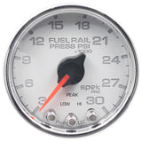 2-1/16" FUEL RAIL PRESSURE 3-30K PSI SPEK-PRO WHITE/CHROME