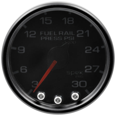 2-1/16" FUEL RAIL PRESSURE 3-30K PSI SPEK-PRO BLACK/BLACK