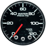 2-1/16" WATER PRESSURE 0-120 PSI SPEK-PRO BLACK/BLACK
