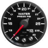 2-1/16" WATER PRESSURE 0-30 PSI SPEK-PRO BLACK/BLACK ECU