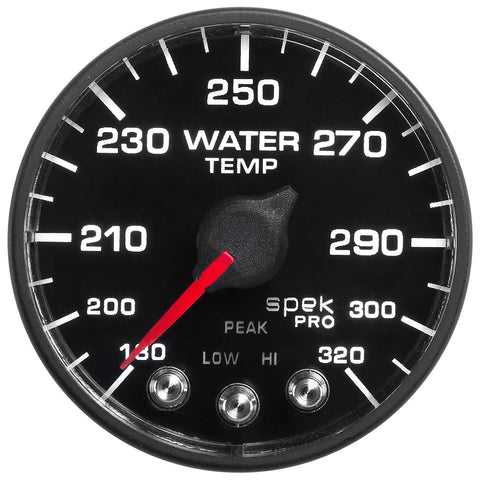 2-1/16" WATER TEMPERATURE 180-320 °F SPEK-PRO BLACK/BLACK ECU