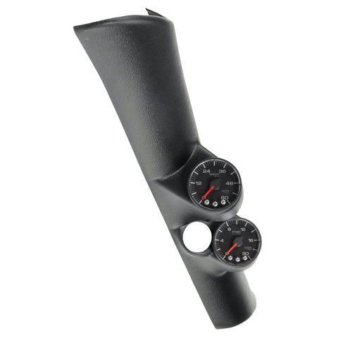 PILLAR KIT 0-60 PSI/0-2000 °F 98-02 DODGE RAM W/ SPEAKER SPEK-PRO WHITE DIAL BLACK BEZEL FLAT ANTIGLARE LENS