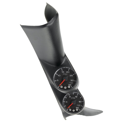 PILLAR KIT 0-35 PSI/2000 °F 01-07 GM FULL-SIZE TRUCK W/ SPEAKER SPEK-PRO BLACK DIAL BLACK BEZEL FLAT ANTIGLARE LENS