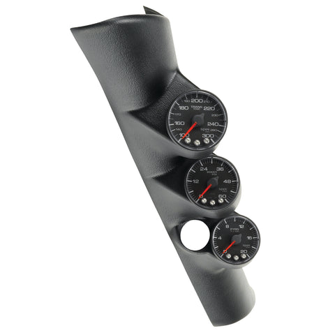 PILLAR KIT 0-60 PSI/0-2000 °F/100-300 °F 98-02 DODGE RAM W/ SPEAKER SPEK-PRO BLACK DIAL BLACK BEZEL FLAT ANTIGLARE LENS