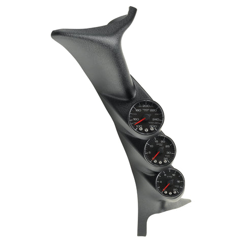 PILLAR KIT 0-35 PSI/0-2000 °F/100-300 °F 99-07 FORD SUPERDUTY SPEK-PRO BLACK DIAL BLACK BEZEL FLAT ANTIGLARE LENS