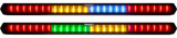 RIGID 28 Inch Rear Facing LED Chase Bar With 27 Pre-Programmed Modes And 5 Colors Black Housing Race Compliant For Series Requiring Strobing Blue Amber Green And Red Surface Mounts Included