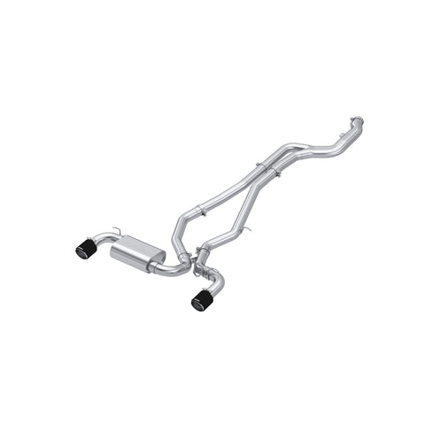 T304 Stainless Steel 3" Cat Back Dual Rear With Carbon Fiber Tips