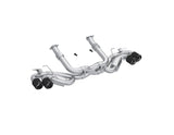 MBRP Exhaust 3in. Cat-Back; Quad Split Rear With 4.5in. Carbon Fiber Tips; T304; Active