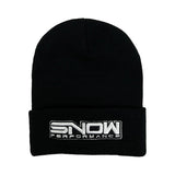 Snow Beanie Black White Logo