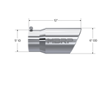 MBRP Exhaust Tip; 6in. O.D. Angled Rolled End 5in. Inlet 12in. Length; T304