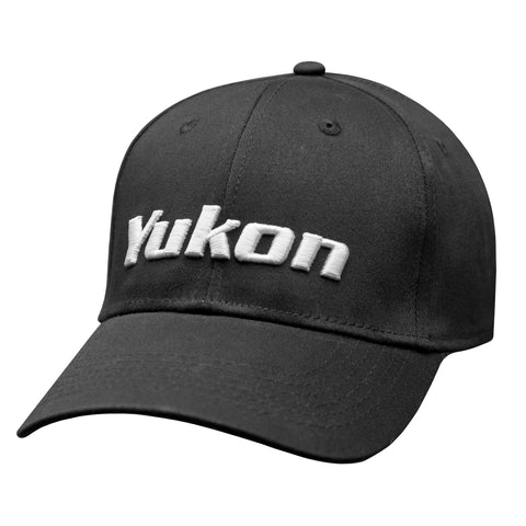 Yukon Black Baseball Hat With White Embroidered Logo