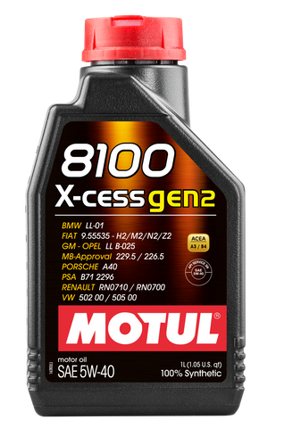 Motul 8100 X-CESS GEN2 5W-40 12X1L